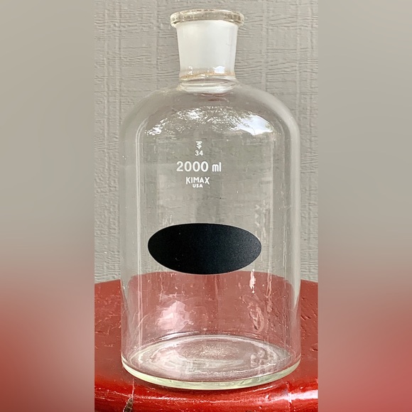 Vintage KIMAX 2000 ml Borosilicate Serum Bottle Laboratory Beaker - Picture 2 of 11